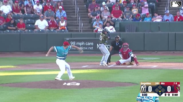 Braedon Karpathios homers (15) on a line drive to left field.