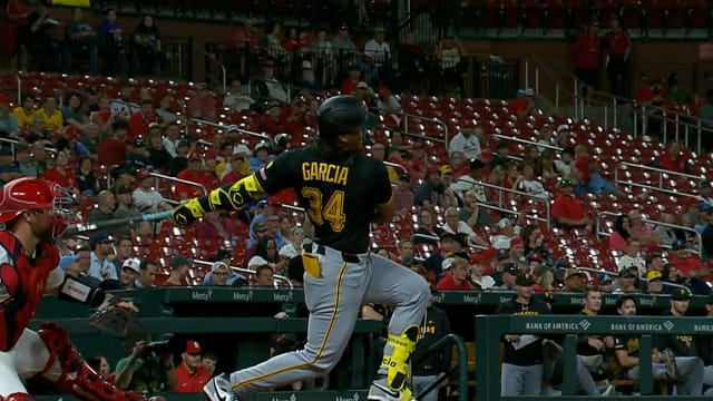 Jhostynxon Garcia's first hit as a Pirate