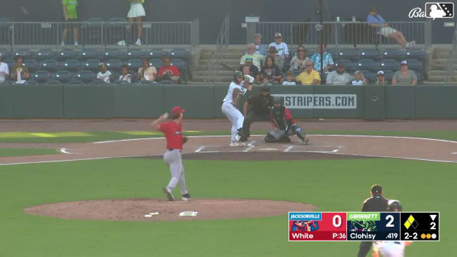 Patrick Clohisy singles on a ground ball to right fielder Kemp Alderman. Sandy León scores. Cal Conley scores.