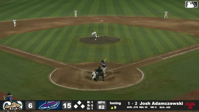Josh Adamczewski homers (9) on a fly ball to right center field.