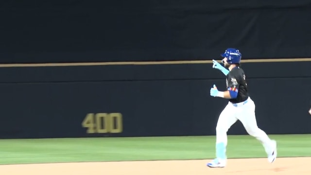 Blake Mitchell's first homer of the season