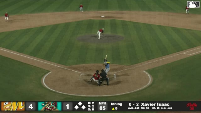 Xavier Isaac homers (20) on a fly ball to right field.