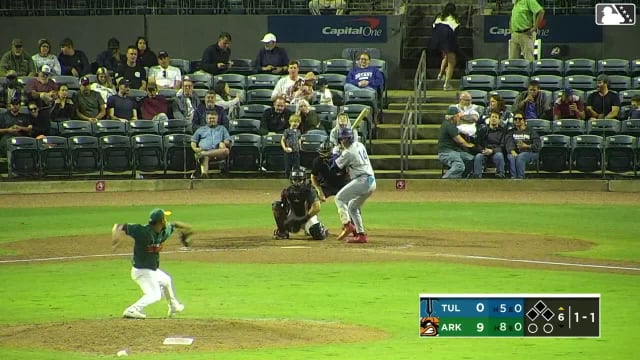 Elijah Hainline homers (5) on a fly ball to left field.