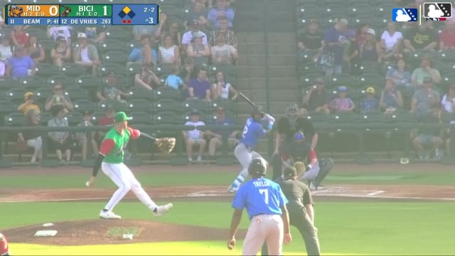 Leo De Vries singles on a line drive to center fielder Carson Roccaforte. Devin Taylor scores.