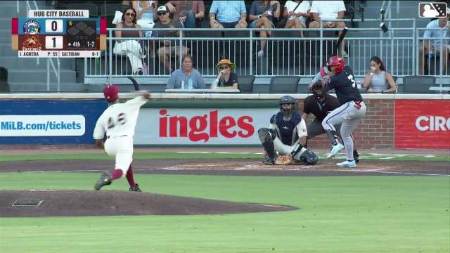 Devin Saltiban homers (7) on a fly ball to left center field.