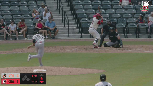 Cam Collier homers (17) on a fly ball to left center field.