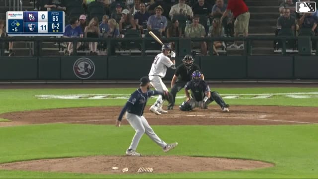 Core Jackson triples (1) on a sharp line drive to center fielder Victor Arias. Cole Gabrielson scores.