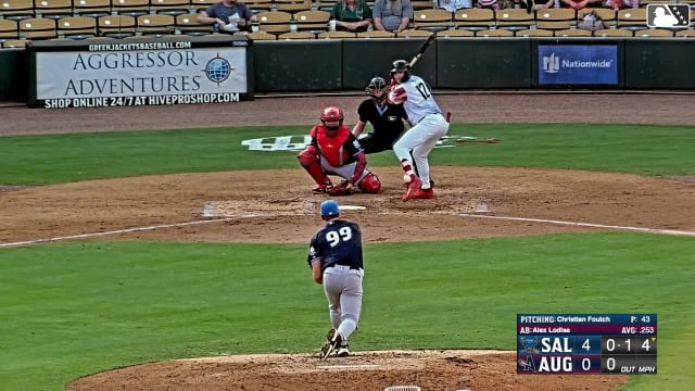 Alex Lodise homers (17) on a fly ball to left center field.
