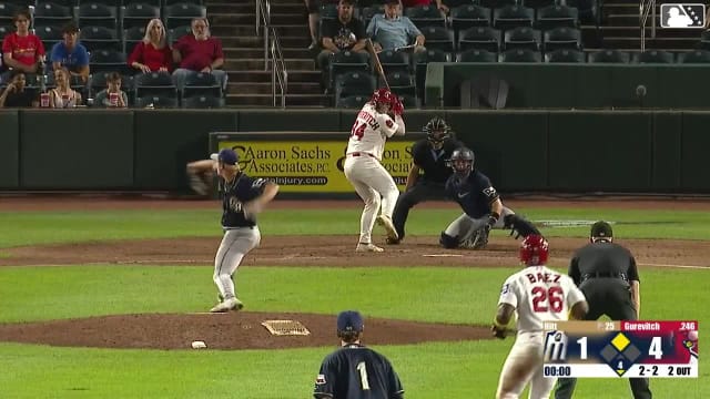 Jack Gurevitch homers (2) on a fly ball to center field. Jesús Báez scores.
