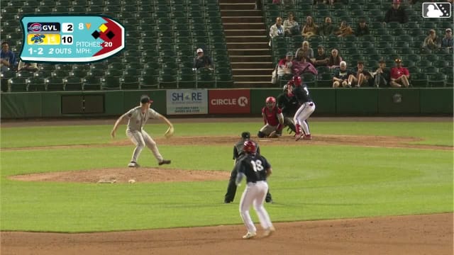 Devin Saltiban singles on a ground ball to third baseman Freili Encarnacion. Kodey Shojinaga scores.