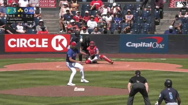 Carlos Jimenez doubles (7) on a sharp line drive to right fielder Matt Scannell. Josh Caron scores. Felnin Celesten scores. Matthew Ellis to 3rd.