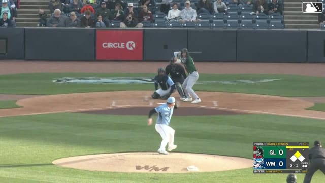 Mike Sirota doubles (1) on a ground ball to left fielder Patrick Lee. Charles Davalan scores.