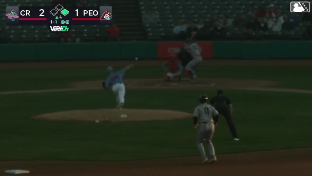 Marek Houston doubles (7) on a line drive to left fielder José Suárez. Jay Thomason scores.