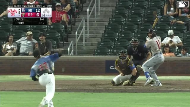 Cam Cauley homers (11) on a fly ball to left center field.