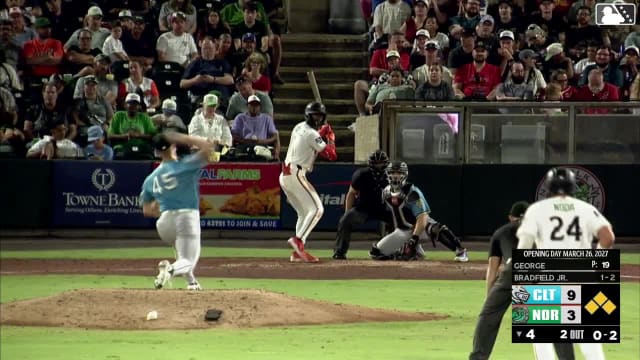 Enrique Bradfield Jr. strikes out swinging.