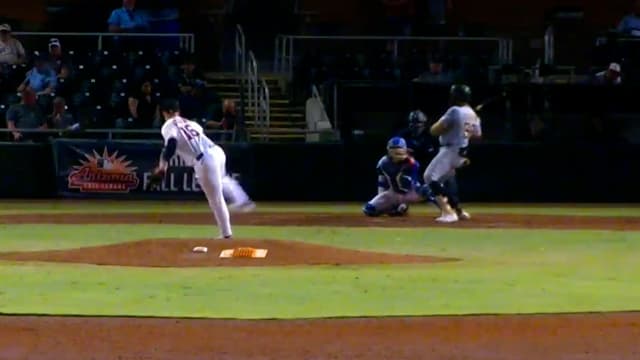 Hudson Leach strikes out the side in the 9th