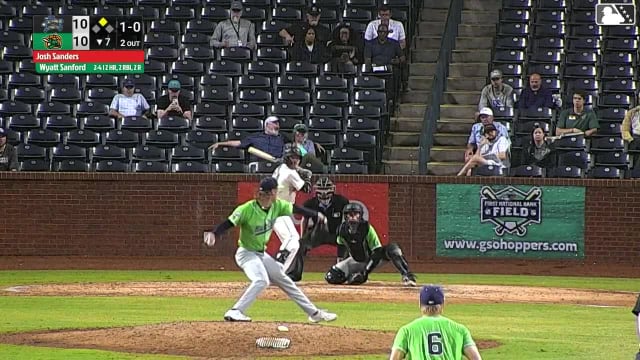 Wyatt Sanford homers (9) on a fly ball to center field. Brian Sanchez scores.