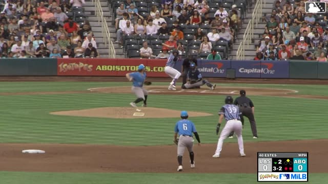 Bryant Betancourt doubles (5) on a fly ball to center fielder Brayan Buelvas. Chad Stevens scores.