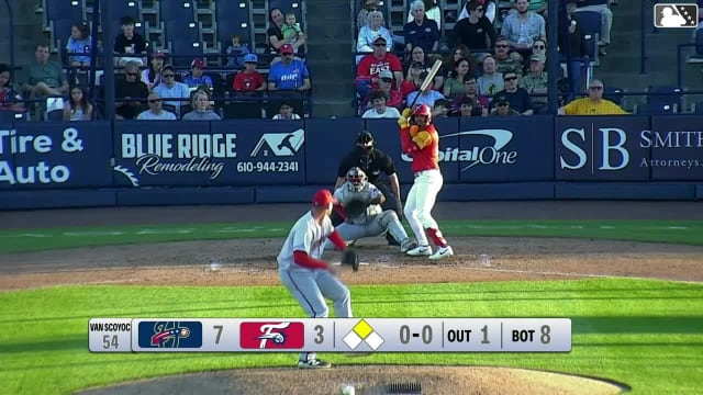 Raylin Heredia doubles (19) on a ground ball to left fielder Elijah Nunez. Austin Murr scores.