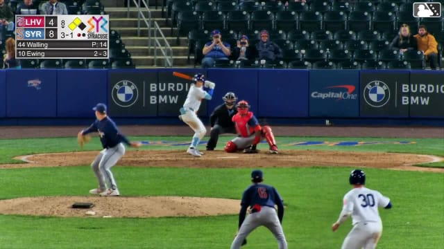 A.J. Ewing doubles (1) on a line drive to left fielder Otto Kemp. Cristian Pache scores. Ben Rortvedt scores.