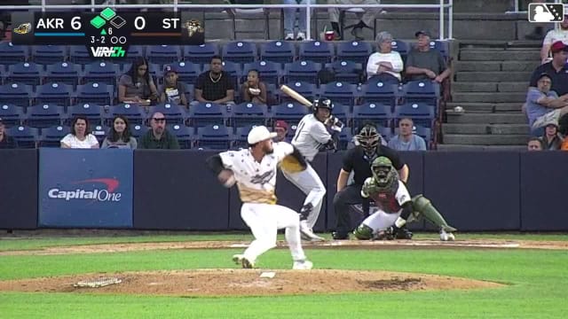 Jaison Chourio hits a ground-rule double (10) on a fly ball to right-center field. Alex Mooney scores. Nick Mitchell scores.