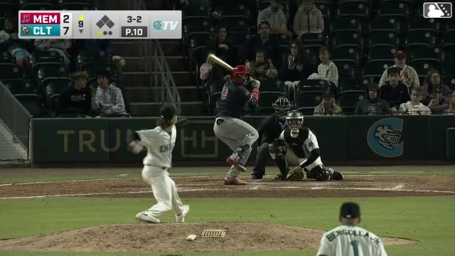 Leo Bernal homers (1) on a fly ball to right field.