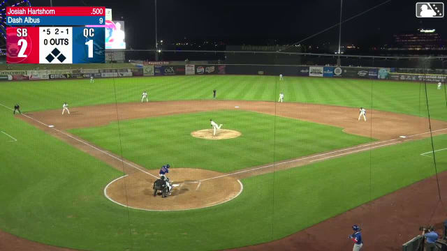 Josiah Hartshorn homers (1) on a fly ball to left field.