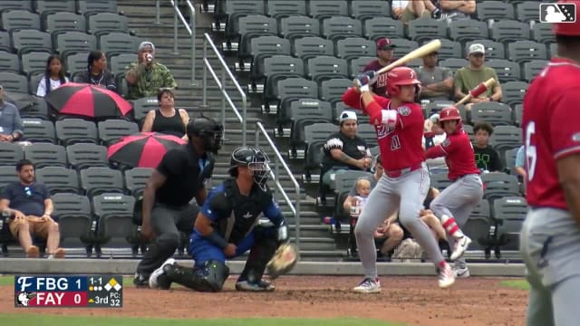 Gavin Fien singles on a line drive to left fielder DJ Newman. Dashyll Tejeda scores.
