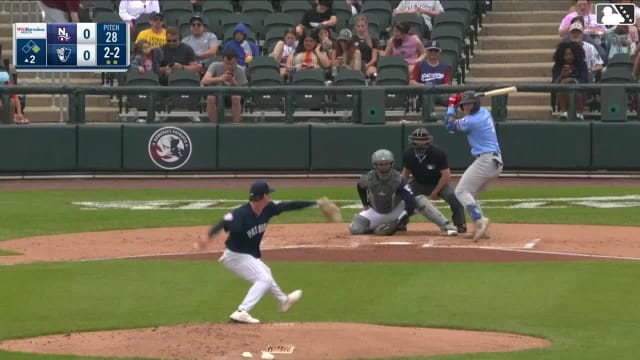 Cutter Coffey homers (1) on a fly ball to left field. Jay Harry scores.