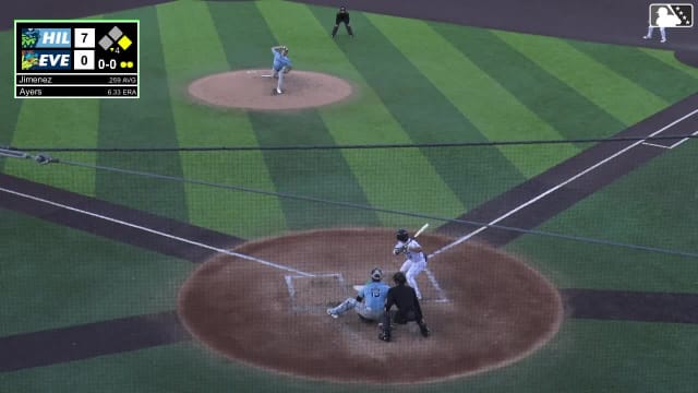 Carlos Jimenez triples (4) on a sharp fly ball to right fielder Trent Youngblood. Brandon Eike scores.