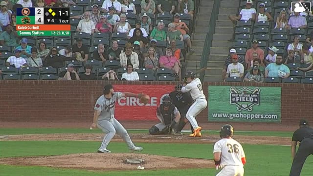 Sammy Stafura homers (5) on a line drive to left center field. Camden Janik scores. Carlos Caro scores.
