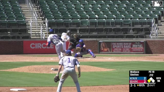 Colby Shelton doubles (21) on a sharp line drive to right fielder Alex Ramírez. Dylan Campbell scores.
