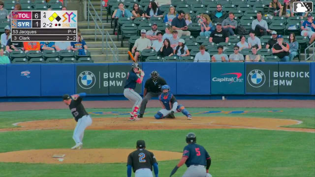 Max Clark out on a sacrifice fly to right fielder Ryan Clifford. Max Burt scores. Wenceel Pérez to 3rd.