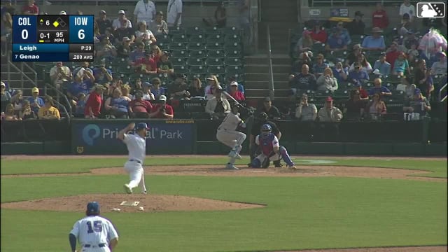 Angel Genao singles on a ground ball to second baseman James Triantos. Nolan Jones scores.