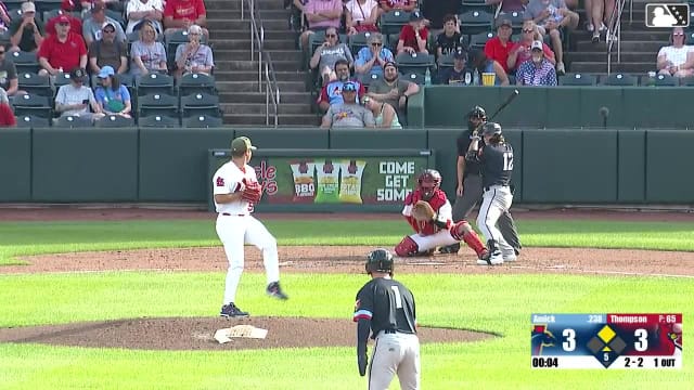 Billy Amick singles on a line drive to left fielder Zach Levenson. Garrett Spain scores.