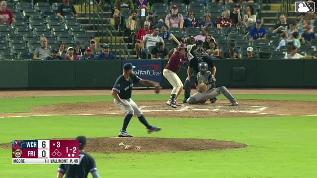 Malcolm Moore homers (7) on a fly ball to right field.