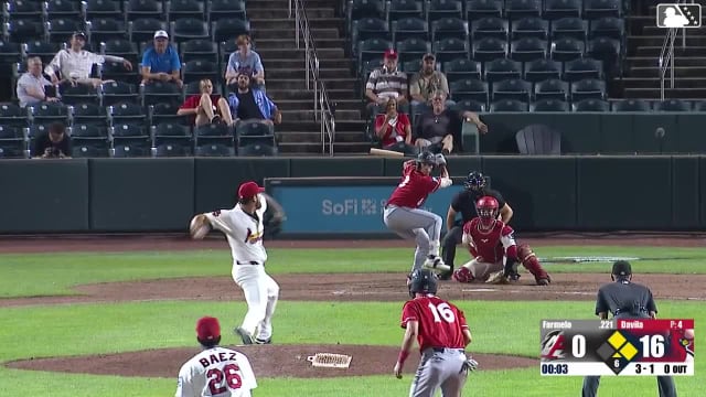 Jonny Farmelo homers (3) on a fly ball to center field. Austin St. Laurent scores. Bill Knight scores.