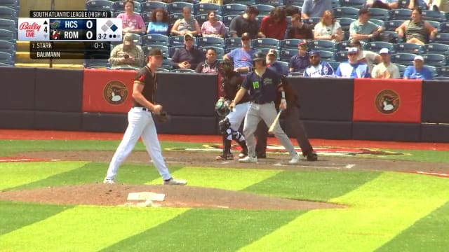 Garrett Baumann strikes out seven batters