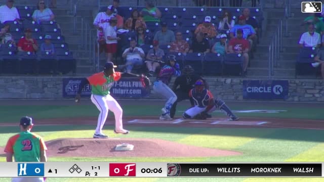 Juneiker Caceres homers (4) on a fly ball to right field.