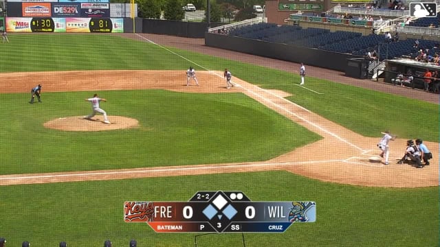 Ronny Cruz strikes out swinging.