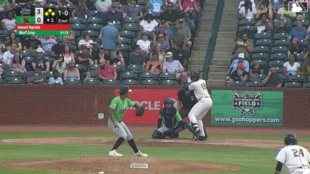 Murf Gray hits a grand slam (5) to right center field. Carlos Caro scores. Wyatt Sanford scores. Yordany De Los Santos scores.