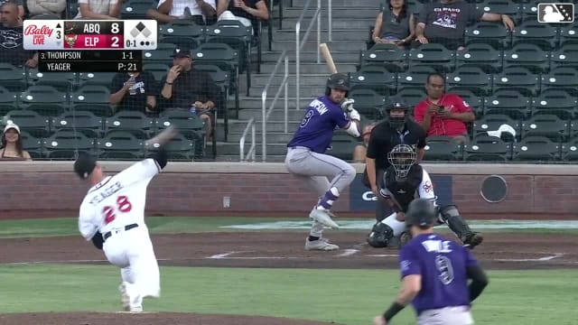 Sterlin Thompson homers (8) on a fly ball to right center field. Brenton Doyle scores.
