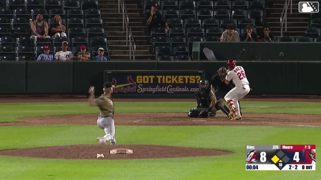 Jesús Báez homers (5) on a fly ball to left center field. Ryan Campos scores.