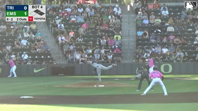 Jorge Marcheco tallies his fifth strikeout of the gam