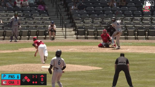 Cristian Hernández homers (5) on a fly ball to right field. Ian Lewis Jr. scores. Emaarion Boyd scores.