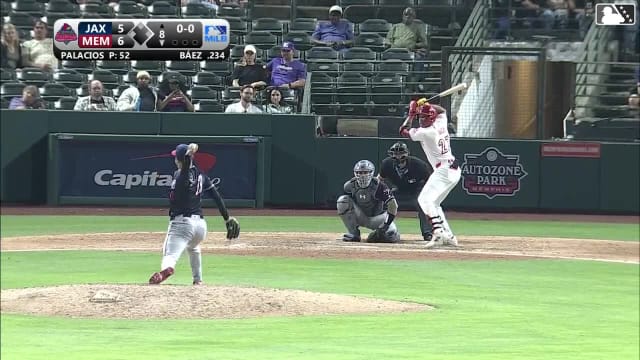Joshua Báez homers (10) on a fly ball to center field.