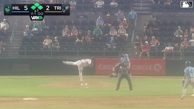 JD Dix doubles (4) on a sharp ground ball to left fielder Aaron Graeber, deflected by third baseman David Mershon. Carlos Virahonda scores. José Mejía scores. Slade Caldwell to 3rd.