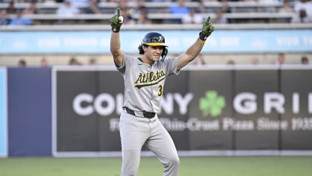 Colby Thomas doubles to left for his first MLB hit