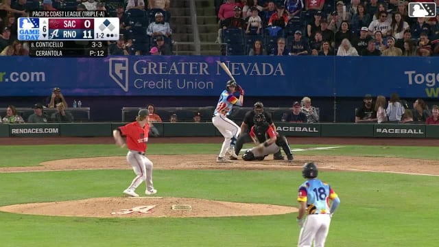 Gavin Conticello singles on a sharp line drive to right fielder Will Brennan. Demetrio Crisantes scores. Gavin Conticello to 2nd. Gavin Conticello advances to 2nd, on a throwing error by right fielder Will Brennan.