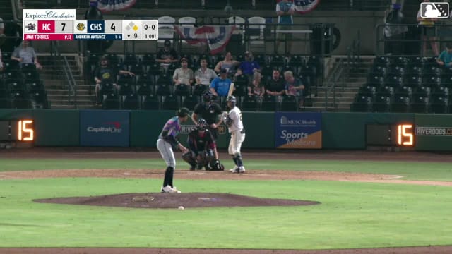 Andreimi Antunez triples (2) on a fly ball to center fielder Jonathan Martinez. Yirer Garcia scores.